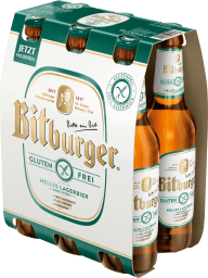 Bitburger Helles Lagerbier glutenfrei 6 x 0,33 l Glas Mehrweg