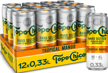 Foto Topo Chico Hard Seltzer Mango Karton 12 x 0,33 l Dose Einweg