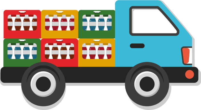 Lieferwagen mit Kisten