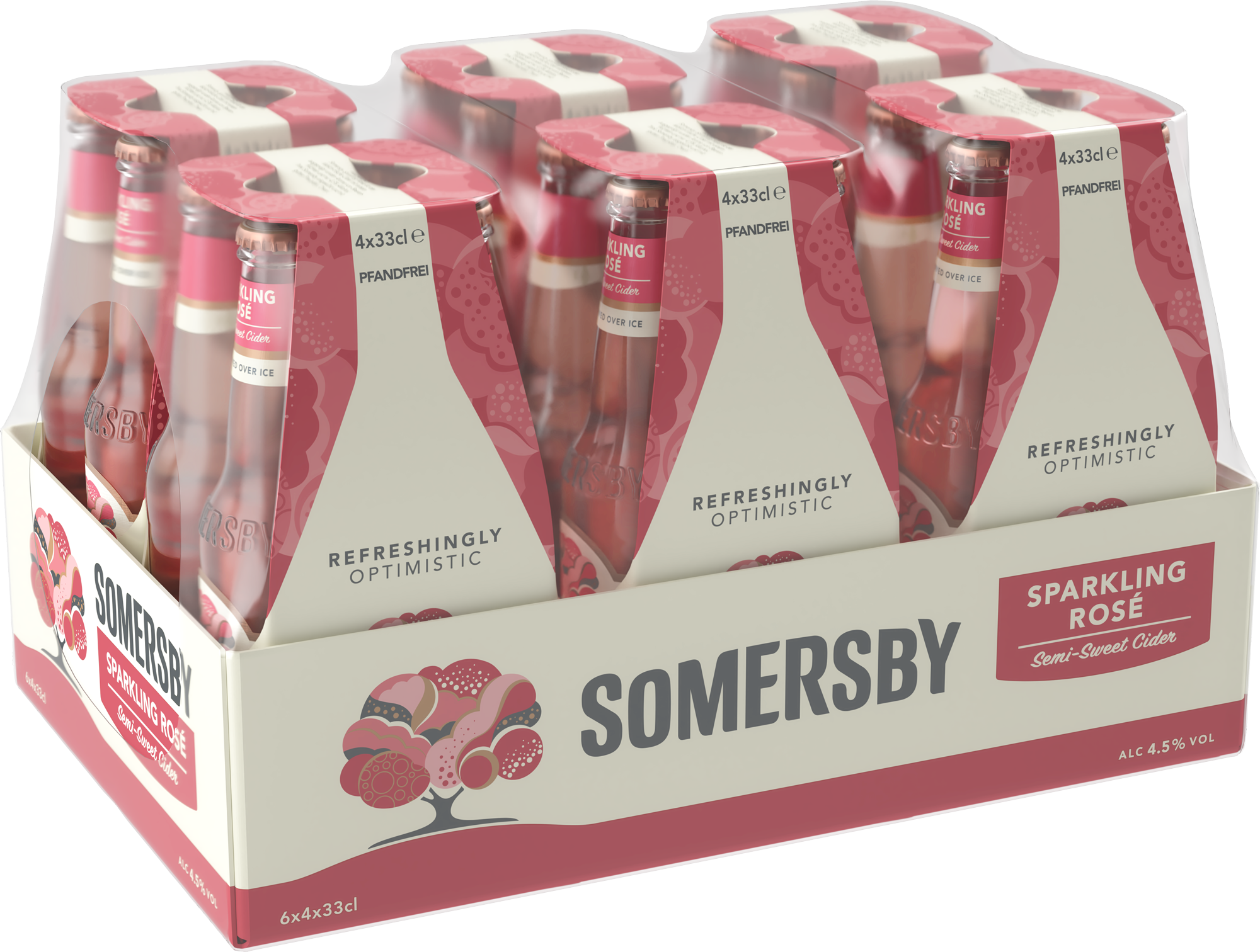 Somersby Sparkling Rosé Kasten 6 x 4 x 0,33 l Glas Mehrweg
