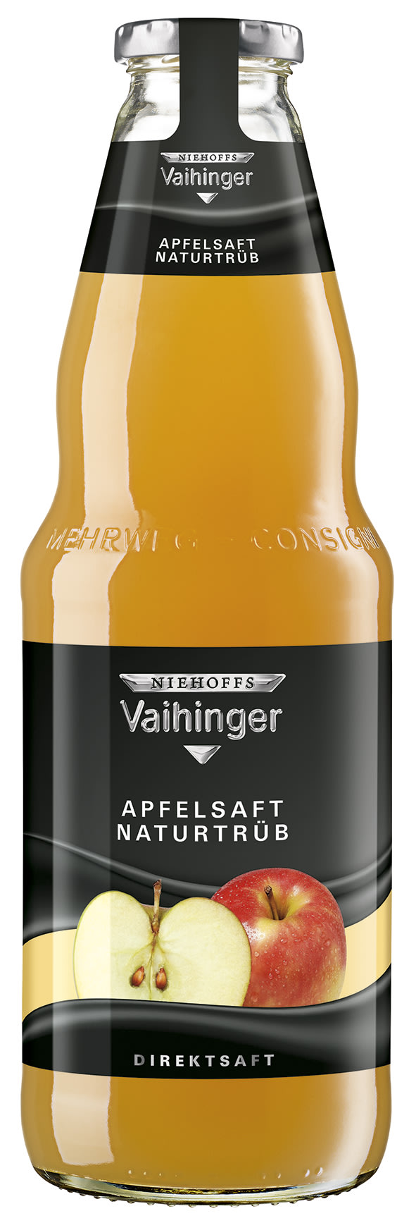 Niehoffs Vaihinger Apfelsaft Naturtrüb Kasten 6 x 1 l Glas Mehrweg
