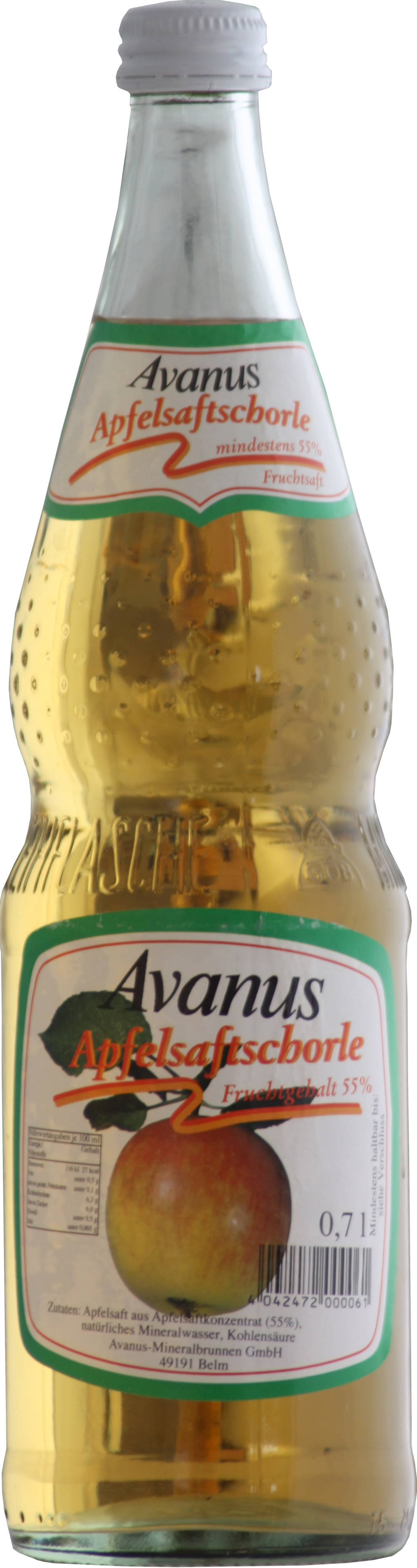 Avanus Apfelschorle Kasten 12 x 0,7 l Glas Mehrweg