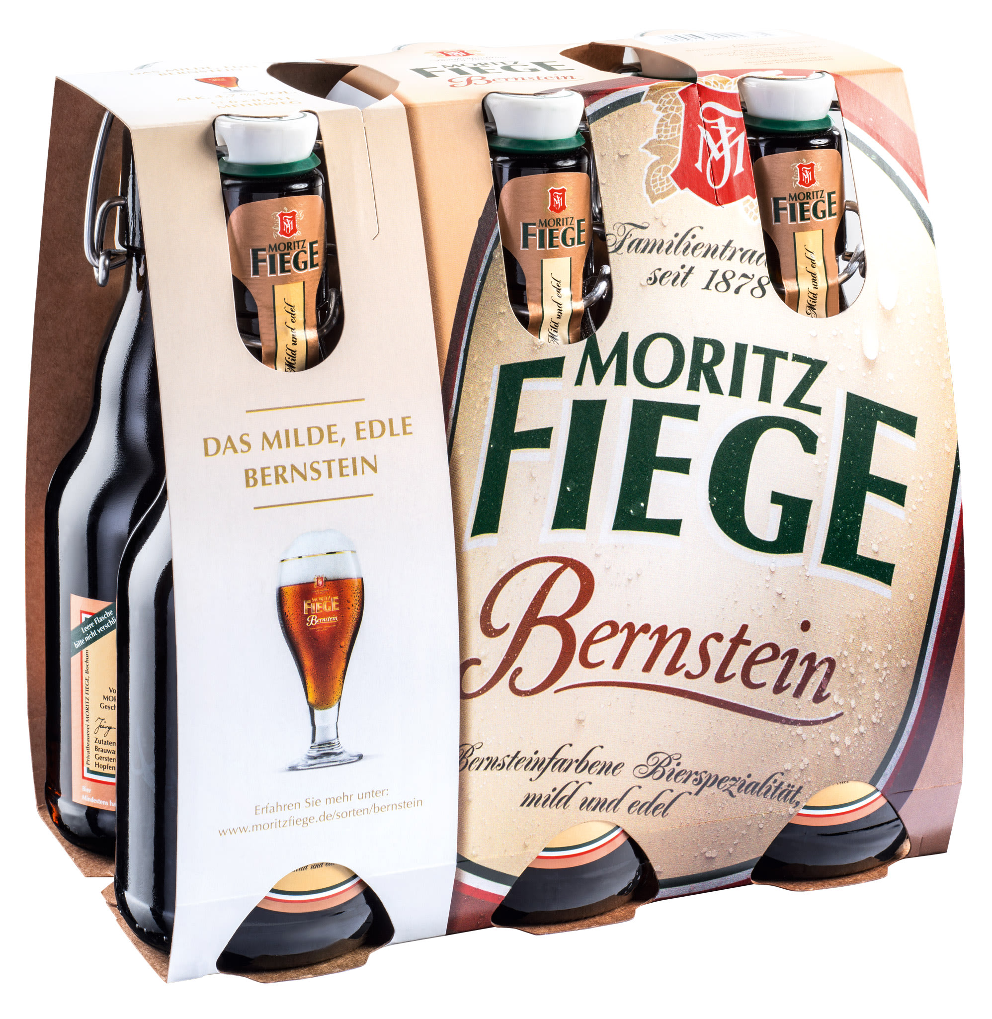Moritz Fiege Bernstein Bügel Kasten 3 x 6 x 0,33 l Glas Mehrweg