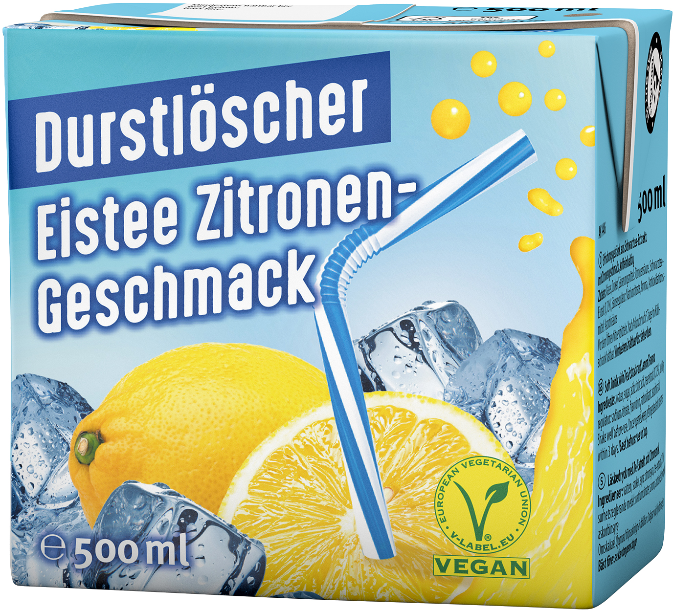 Durstlöscher Eistee Zitrone Karton 12 x 0,5 l Tetra-Pack
