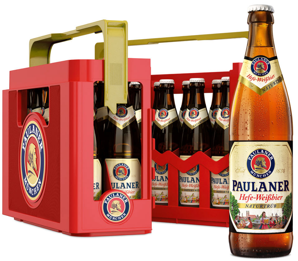 Paulaner Hefeweizen Umhänge 4er Set Tasche Bag Bier Beer NEU OVP versch Motive