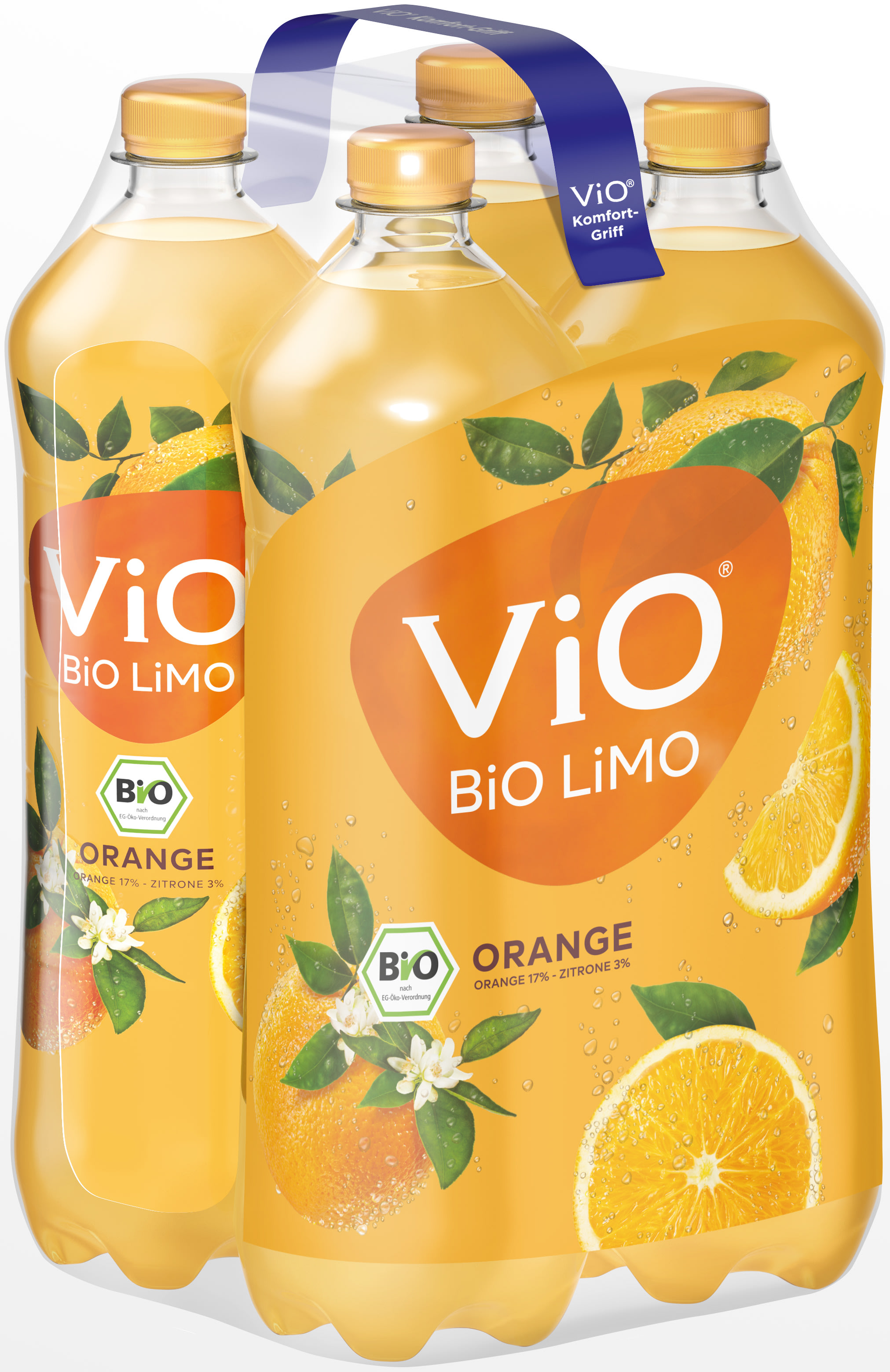 ViO Bio Limo Orange 4 x 1 l PET Einweg