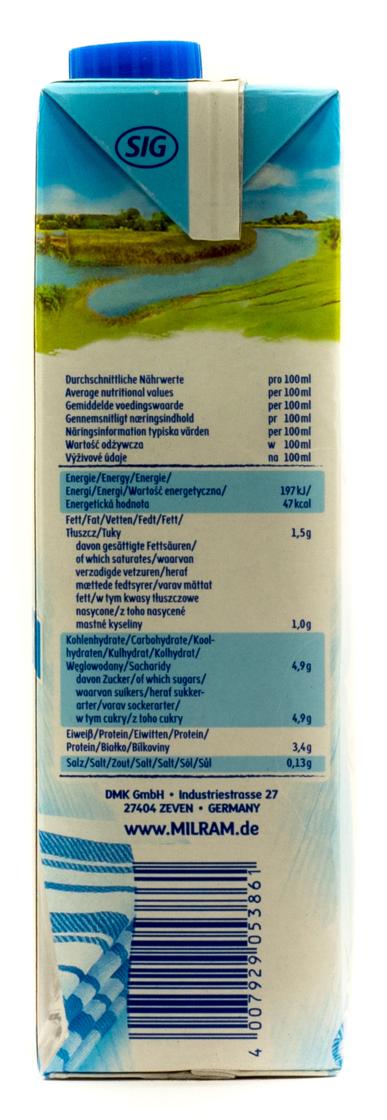 Milram haltbare fettarme Milch 1,5% Fett Karton 12 x 1 l Tetra-Pack