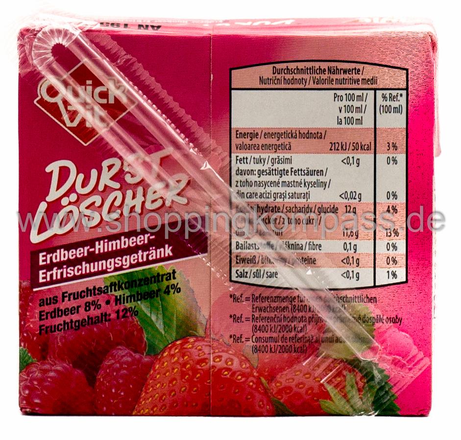 Quick Vit Durstlöscher Erdbeere-Himbeere Karton 12 x 0,5 l Tetra-Pack