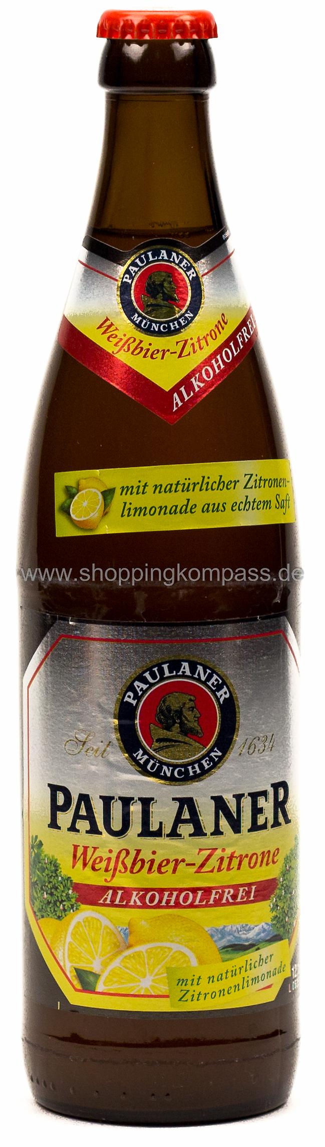 Paulaner Weissbier Zitrone alkoholfrei Kasten 20 x 0,5 l Glas Mehrweg