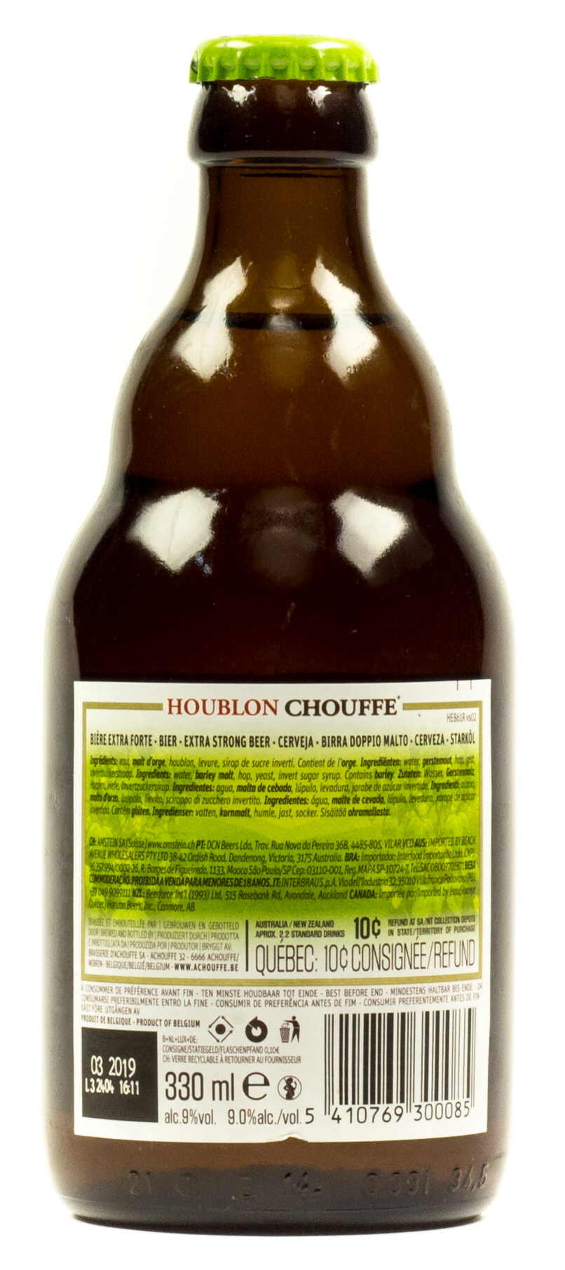Houblon Chouffe Tripelbier Stubbi 0,33 l Glas Mehrweg