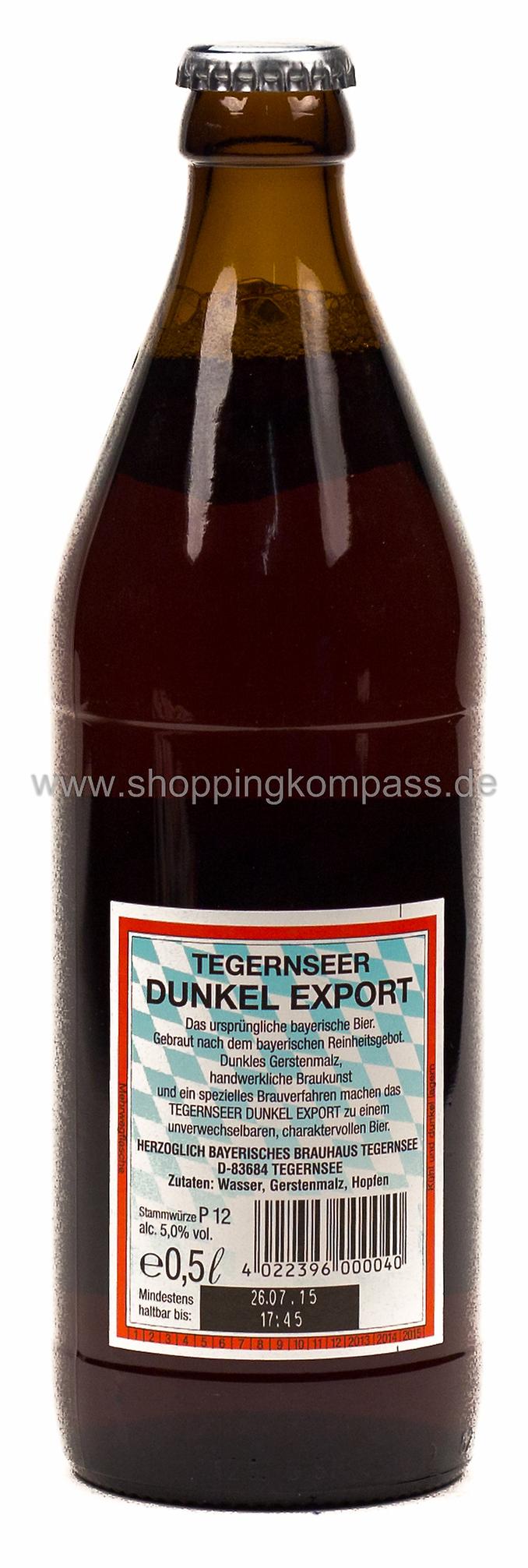 Tegernsee Export Dunkel Kasten 20 x 0,5 l Glas Mehrweg
