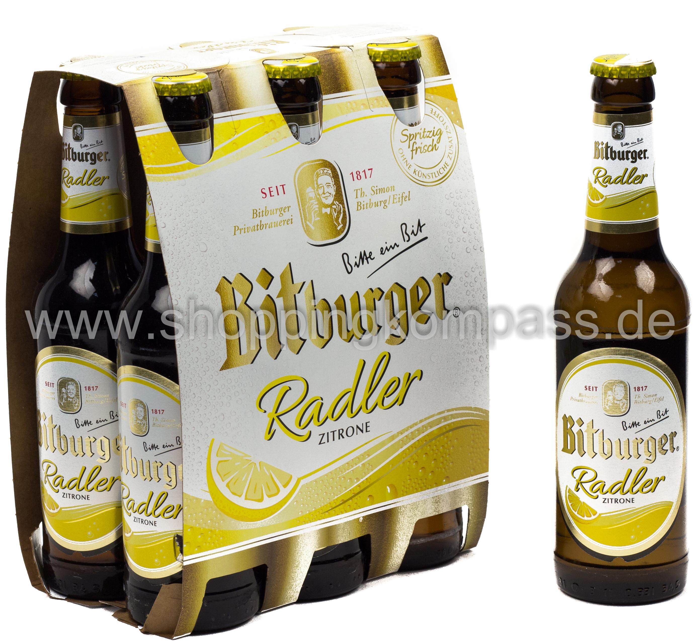 Bitburger Radler 6 x 0,33 l Glas Mehrweg
