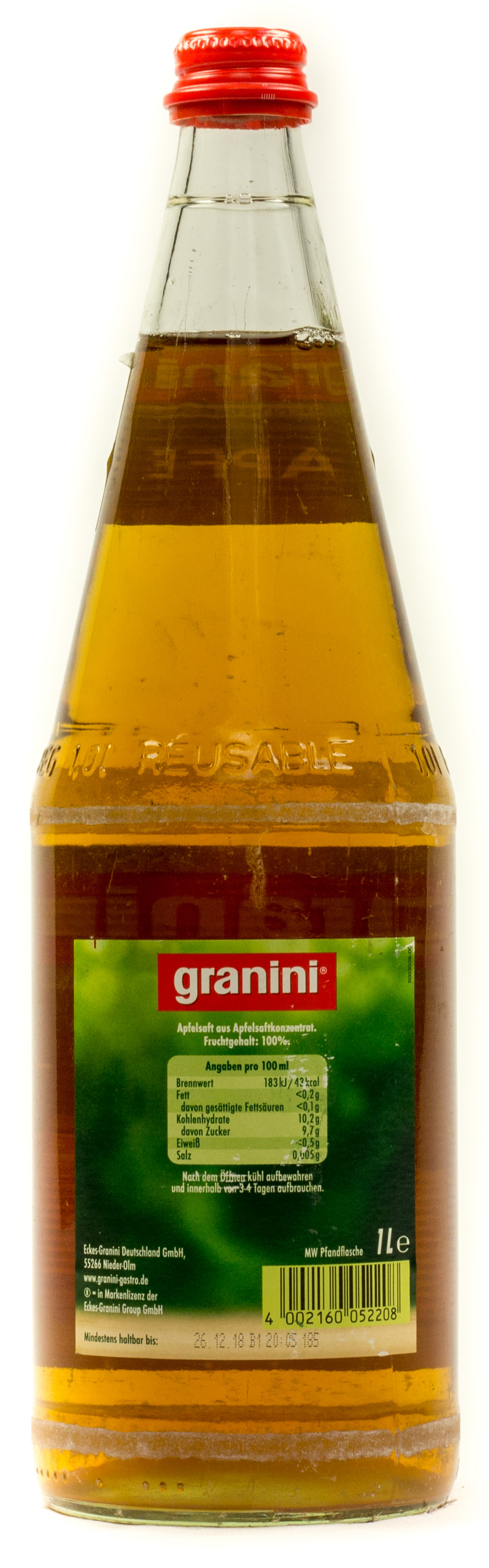 Granini Trinkgenuss Apfelsaft Kasten 6 x 1 l Glas Mehrweg