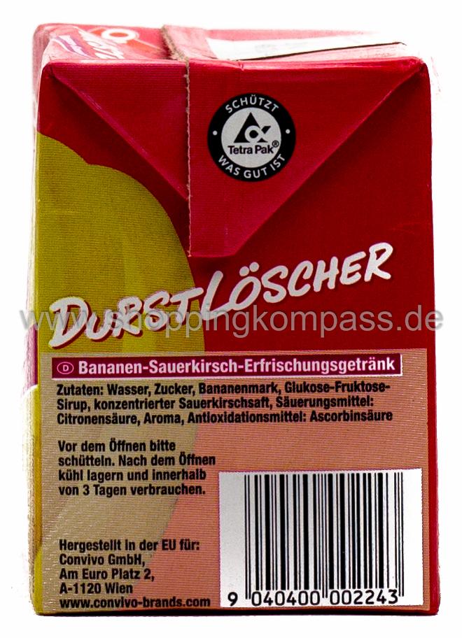 Quick Vit Durstlöscher KIBA Kirsch Banane Karton 12 x 0,5 l Tetra-Pack