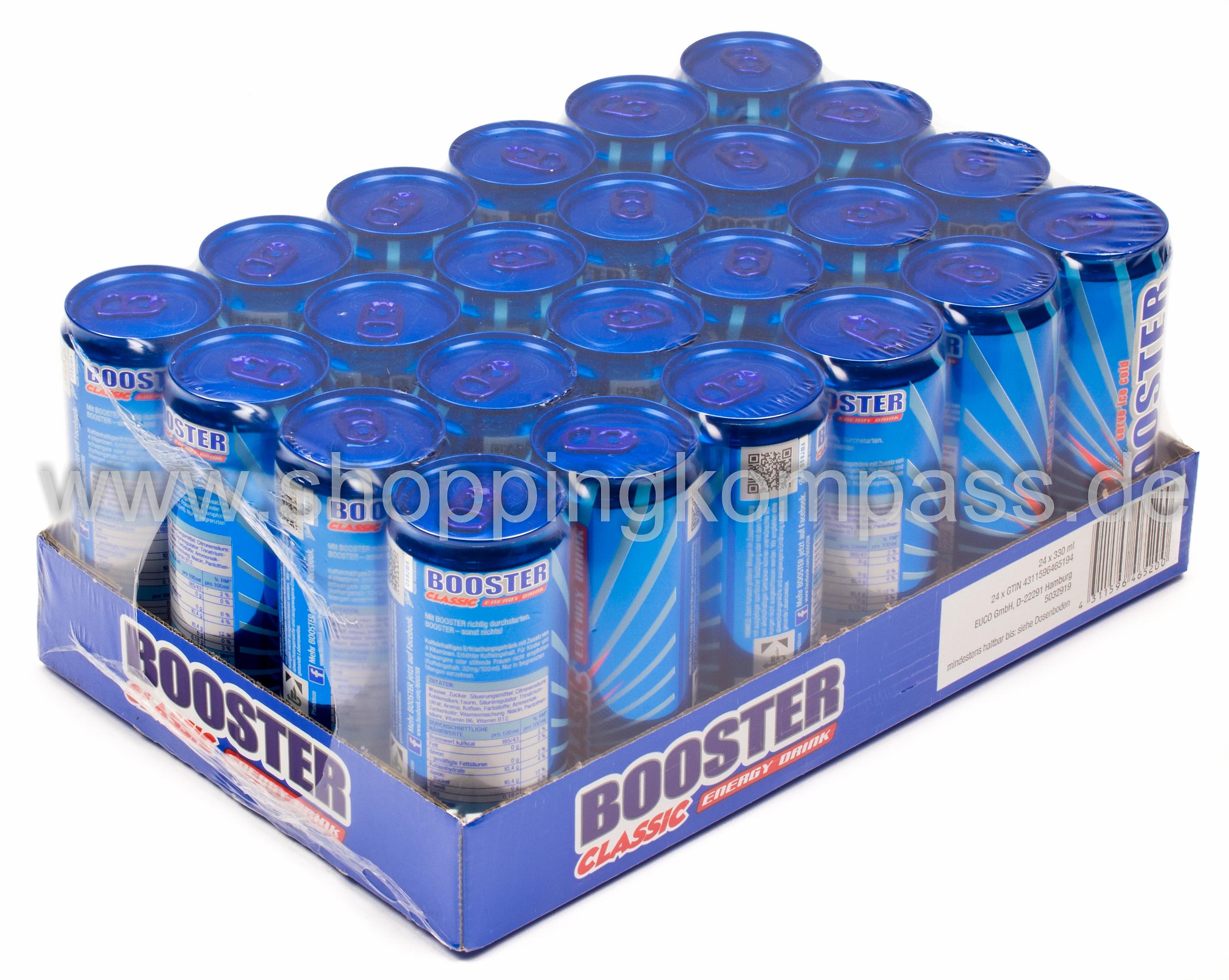 Booster Classic Energy Drink Karton 24 x 0,33 l Dose Einweg